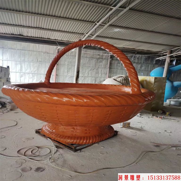 玻璃钢果篮雕塑,蔬菜蓝雕塑3