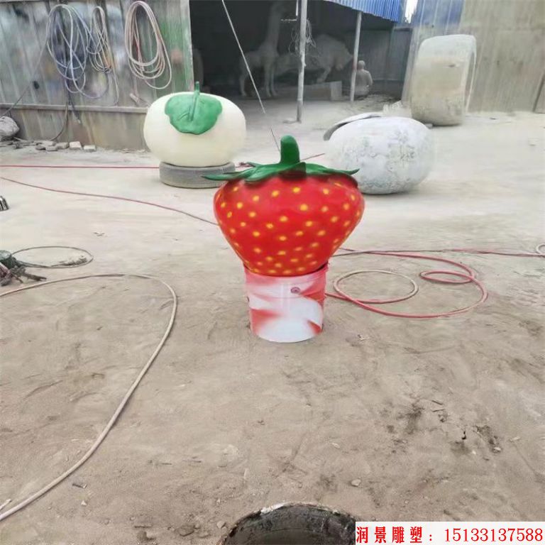 玻璃钢果篮雕塑,蔬菜蓝雕塑4